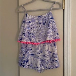 Lilly Pulitzer crop top set with Pom Pom detail